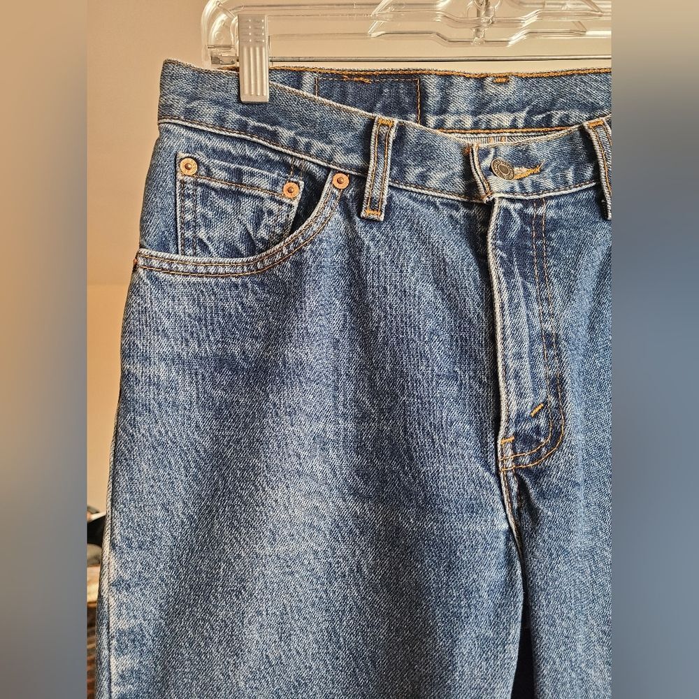 Vintage 90s Bootcut White Tab Levi Strauss Denim Jeans Size 31 - Picture 6 of 11